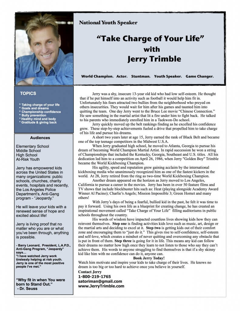 Take charge of your life flyer 2014